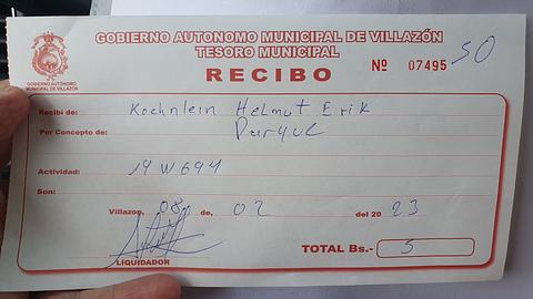 Estacionamento oficial da Alfândega/Fronteira