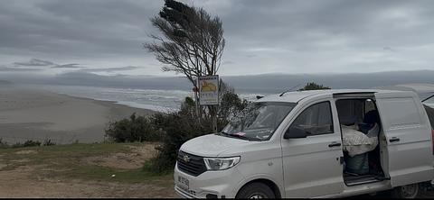Estacionamento com vista para a praia