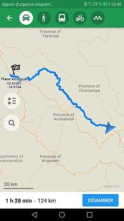 Estrada de Izcuchaca a Mayocc
