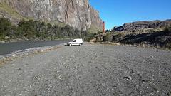 Gravel area at the Río de las Vueltas