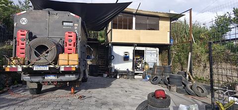 Oficina de reparo de pneus