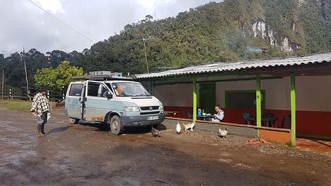Restaurante nas belas montanhas